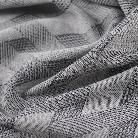 Grey Geometric Jacquard, Polyester, 235 gsm