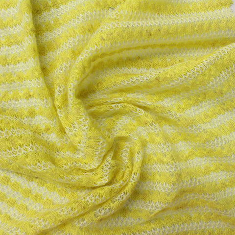 Yellow Horizontal-Stripe Chunky Knit, Poly-Viscose