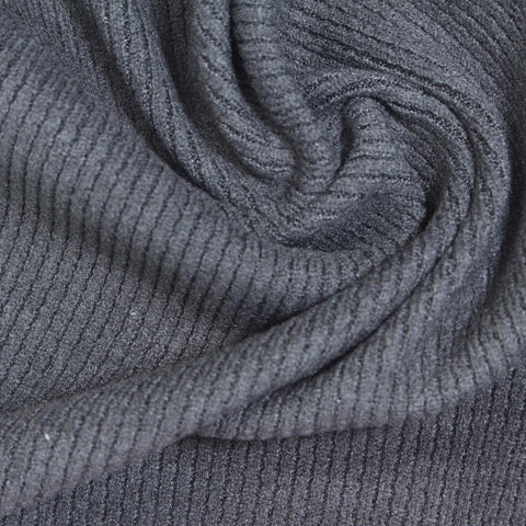 Viscose Nylon Blend Stretch Chunky Knit Fabric, 300 gsm, 165 cm — Grey