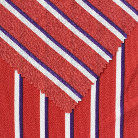 Red Vertical-Stripe Chiffon, Polyester, 121 gsm, 145 cm