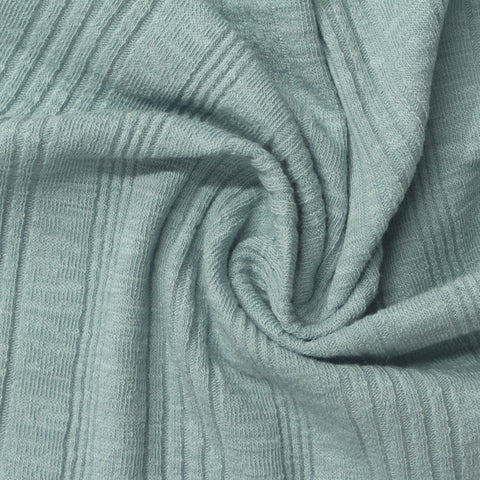 Slub Cotton Modal Stretch Rib Knit Fabric, 217 gsm, 144 cm — Blue