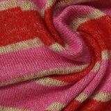 Red Horizontal-Stripe Chunky Knit, Viscose-Poly — photo 3