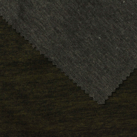 Dark Olive Marl Scuba Knit, Poly-Cotton, 260 gsm