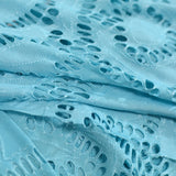 Light Blue Floral Jacquard, Polyester — photo 3