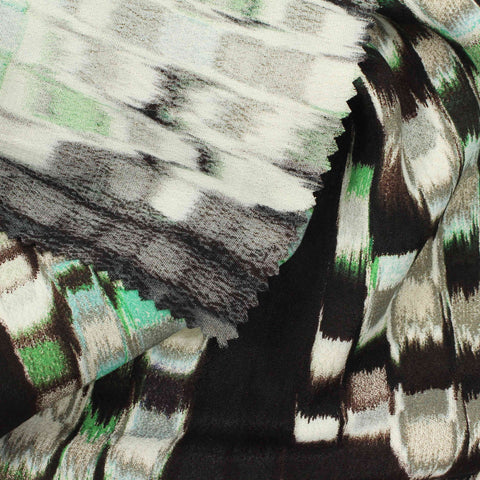 Black Abstract-Brushstroke Woven, Viscose