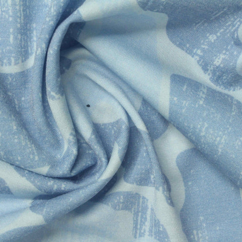 Light Blue Camo Jersey Knit, Poly-Viscose