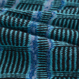 Dark Blue Wavy-Line Chunky Knit, Cotton-Poly — photo 3