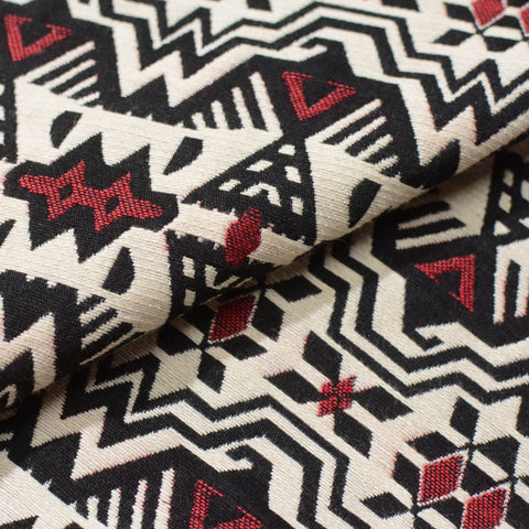 Black Geometric Jacquard, Polyester, 300 gsm