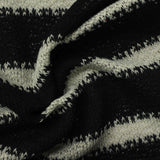 Black Horizontal-Stripe Chunky Knit, Poly-Viscose — photo 3