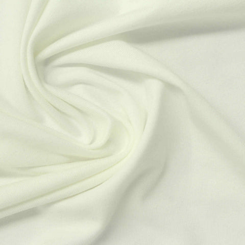 Cotton Modal Stretch Jersey Knit Fabric, 200 gsm, 175 cm — White