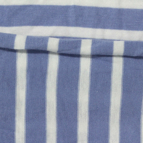 Blue Horizontal-Stripe Jersey Knit, Cotton, 132 gsm