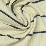 Dark Grey Horizontal-Stripe Rib Knit, Poly-Cotton — photo 3