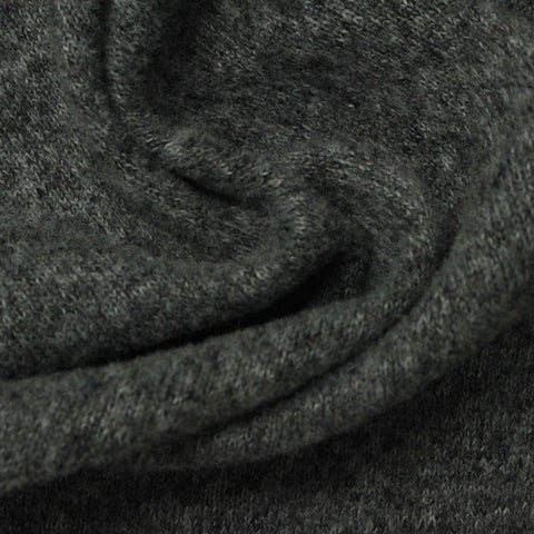 Dark Grey Heathered-Marl Chunky Knit, Polyester, 250 gsm