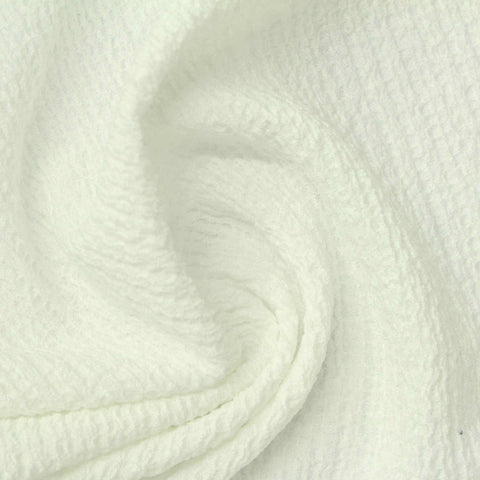 Polyester Stretch Crepe Fabric, 160 gsm, 130 cm — White