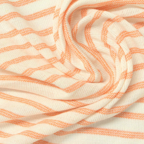 Orange Horizontal-Stripe Knit, Viscose-Poly