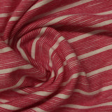 Red Horizontal-Stripe Jersey Knit, Poly-Viscose — photo 3