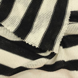 Black Horizontal-Stripe Chunky Knit, Poly-Viscose — photo 3