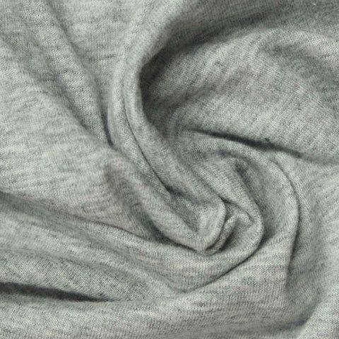Grey Marl Jersey Knit, Cotton-Poly, 175 gsm