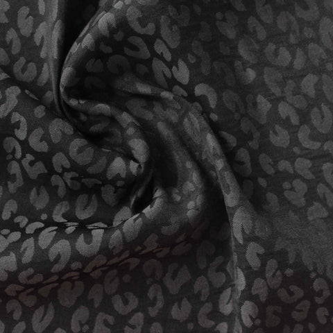 Dark Grey Leopard Jacquard, Polyester