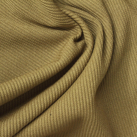 Polyester Stretch Rib Knit Fabric, 280 gsm, 165 cm — Khaki, ref EF-262095