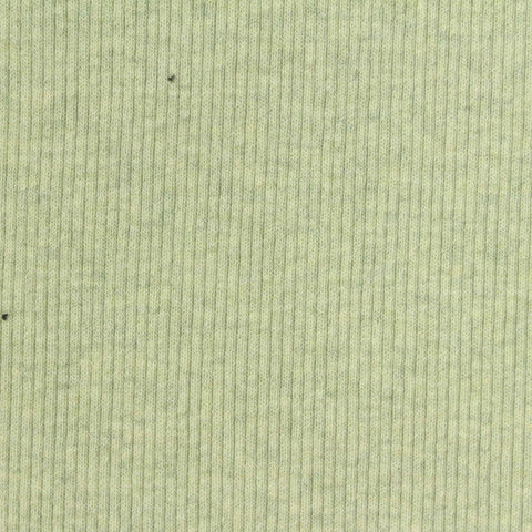 Light Green Heather Rib Knit, Cotton-Viscose