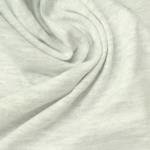 Light Grey Heathered-Marl Jersey Knit, Cotton, 180 gsm