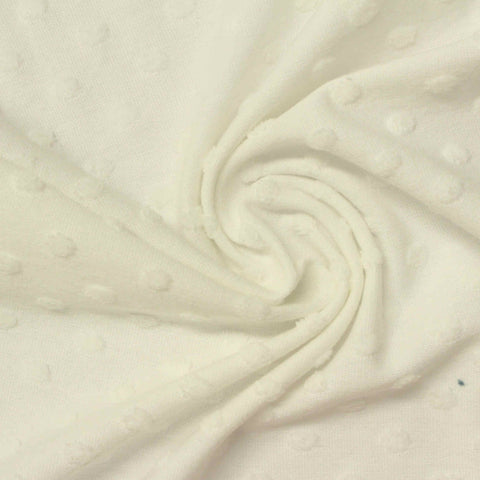 Cream Dot Jacquard, Cotton-Poly