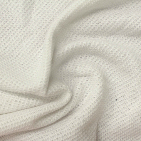Cotton Polyester Piqué Knit Fabric, 240 gsm, 170 cm — White