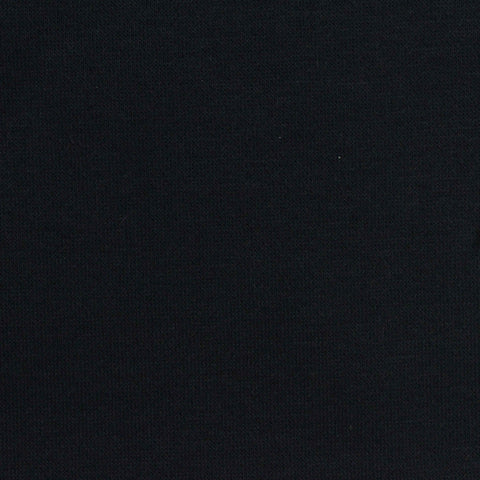 Brushed Cotton Polyester French Terry Fabric, 370 gsm, 160 cm — Black