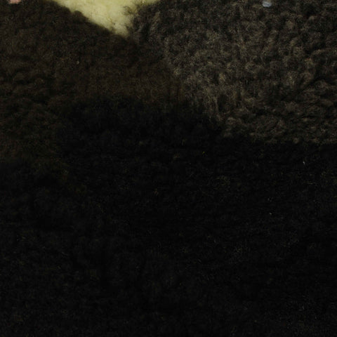 Black Animal Print Sherpa Fleece, Polyester, 410 gsm