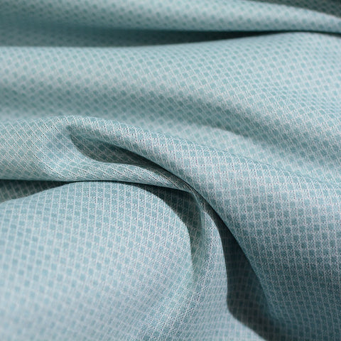 Teal Grid Jacquard, Poly-Viscose