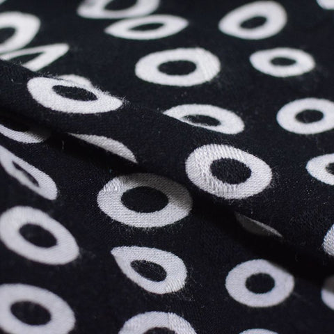 Black Dot Interlock Knit, Cotton