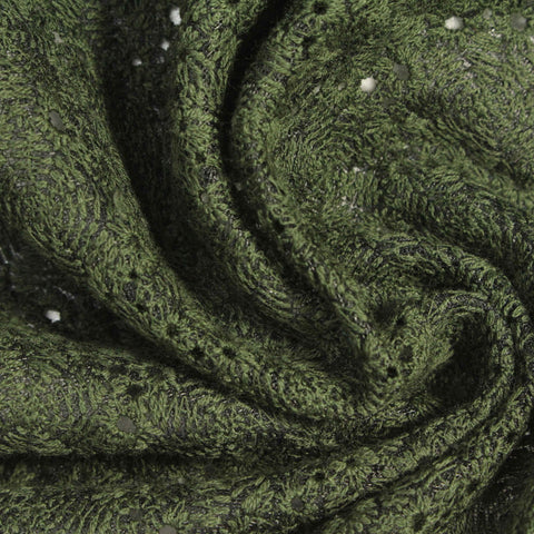 Olive Dots Mesh, Cotton-Nylon