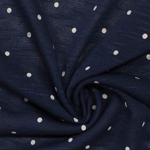 White Dots Jersey Knit, Poly-Viscose, 180 gsm