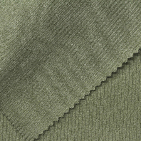 Muted Olive Ribbed Rib Knit, Polyester