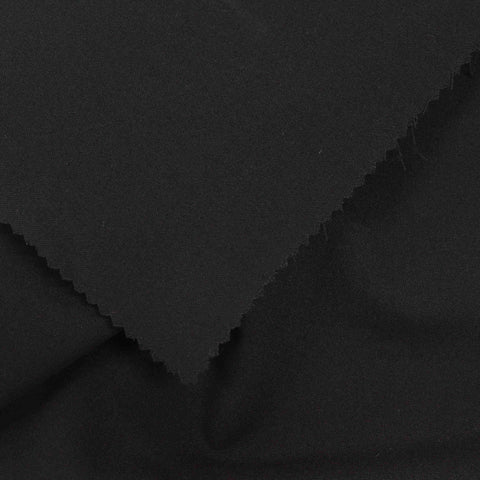 Polyester Viscose Stretch Woven Fabric, 216 gsm — Black