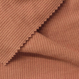Brushed Polyester Viscose Stretch Rib Knit Fabric, 221 gsm, 134 cm — Brown — photo 3