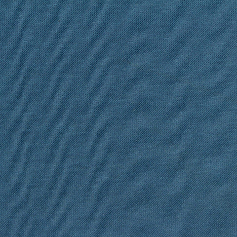 Cotton Polyester Stretch French Terry Fabric, 270 gsm, 180 cm — Blue