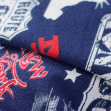 Printed Cotton Stretch Knit Fabric, 175 gsm, 170 cm — Navy — photo 3
