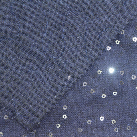 Silver Sequins Chunky Knit, Viscose-Poly