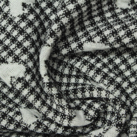 Black Houndstooth Jacquard, 318 gsm
