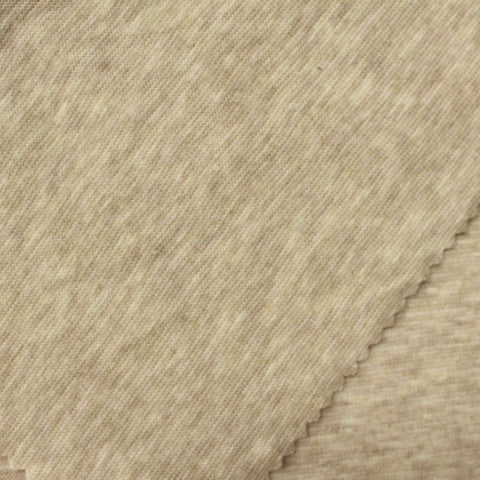 Light Beige Marl Interlock Knit, Poly-Cotton