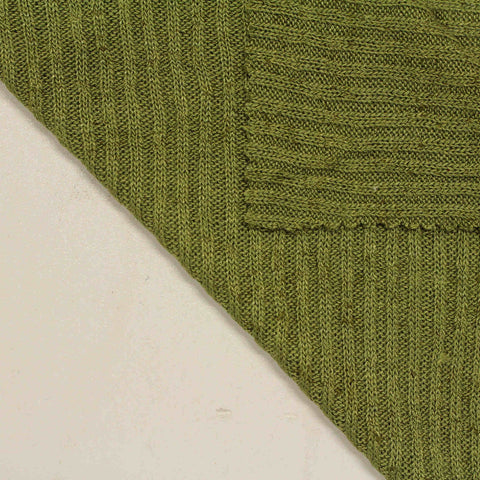Green Marl Rib Knit, Viscose-Poly, 190 gsm