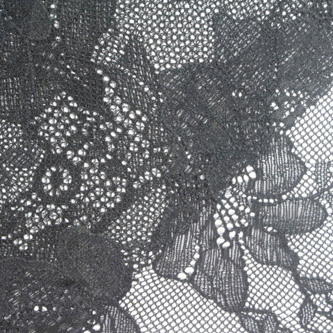 Black Floral Lace, Nylon-Spandex, 85 gsm