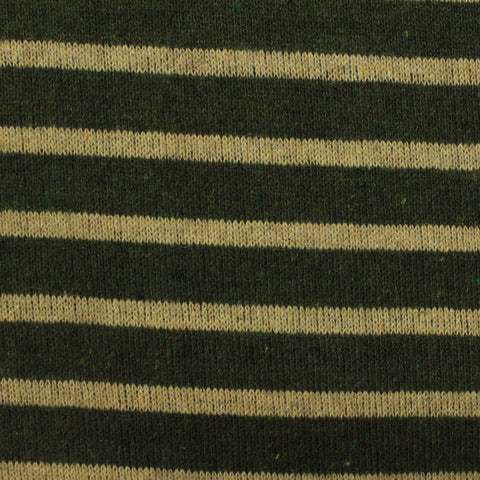 Dark Green Stripes Interlock Knit, Poly-Acrylic