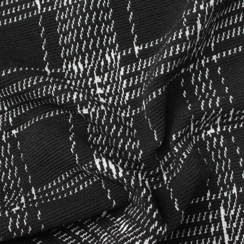 Black Textured-Plaid Jacquard, Polyester