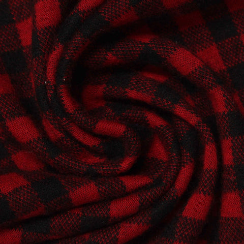 Red Check Jacquard, Polyester, 230 gsm