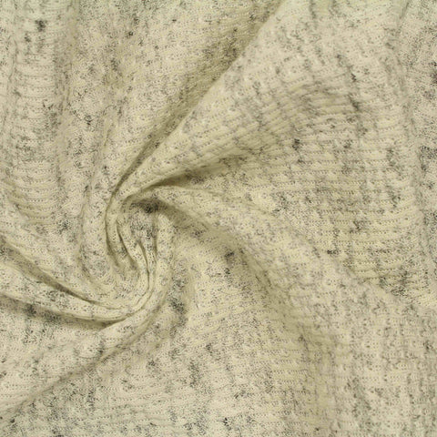 Light Cream Flecks Rib Knit, Polyester
