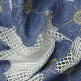 Blue Floral Knit, Cotton-Poly — photo 3