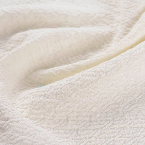 Plaid Cotton Stretch Woven Fabric, 250 gsm, 115 cm — White